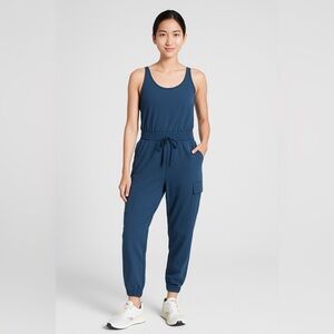 Athleta Iron Blue Unbound Workout Jumpsuit Romper Unitard – Size Medium